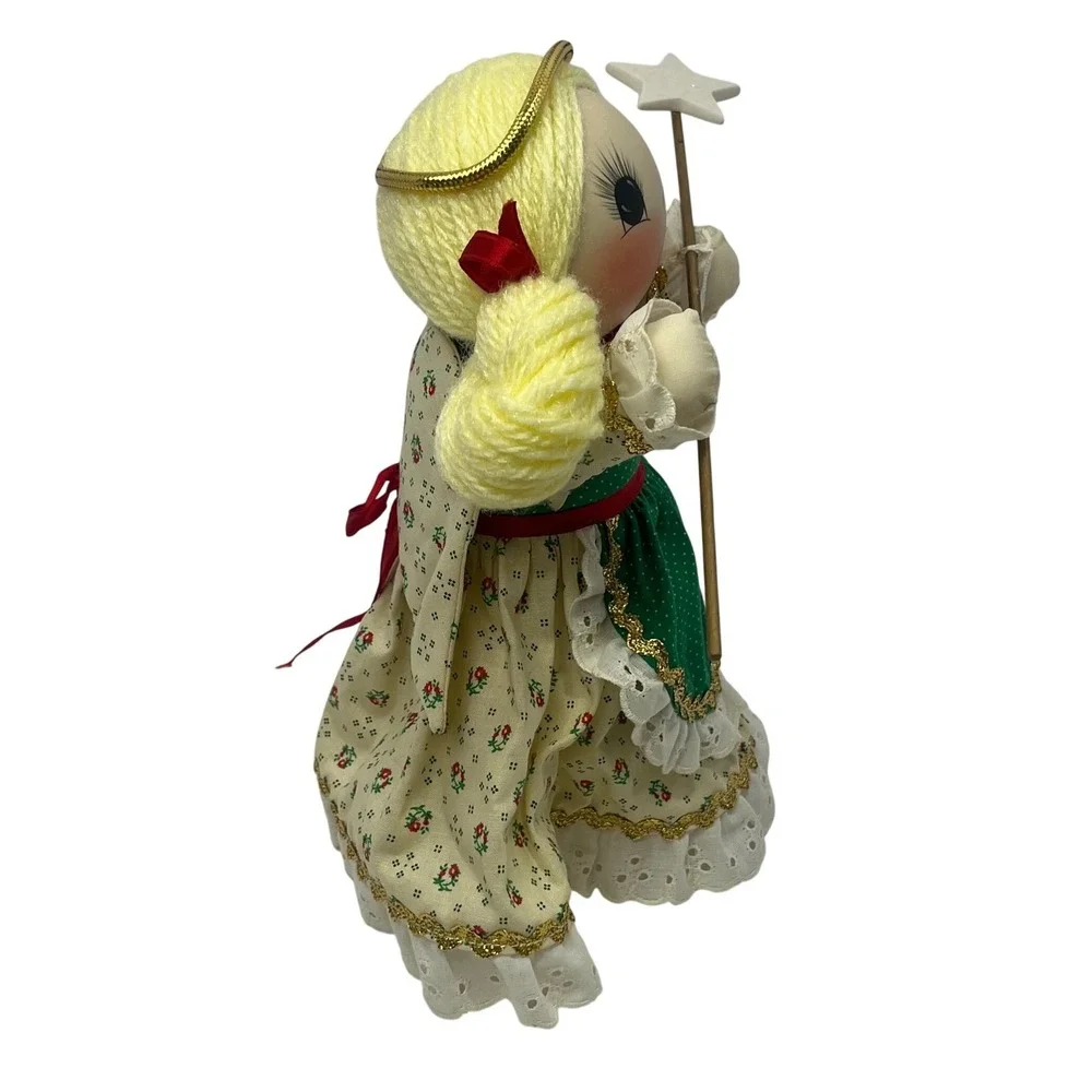 Kammerer 1983 #6 Angel Porcelain Hand Painted Christmas Tree Topper Big Eyes